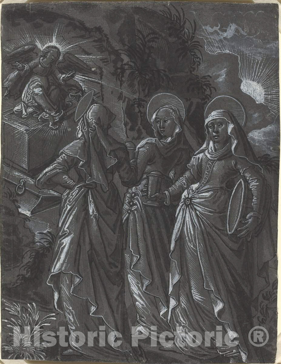 Art Print : The Three Women at The Tomb [Recto], c. 1600 - Vintage Wall Art