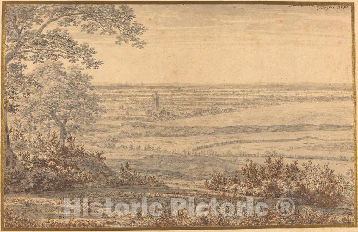 Art Print : Joris Van der Haagen, Extensive Landscape Seen from The Edge of a Forest, 1666 - Vintage Wall Art