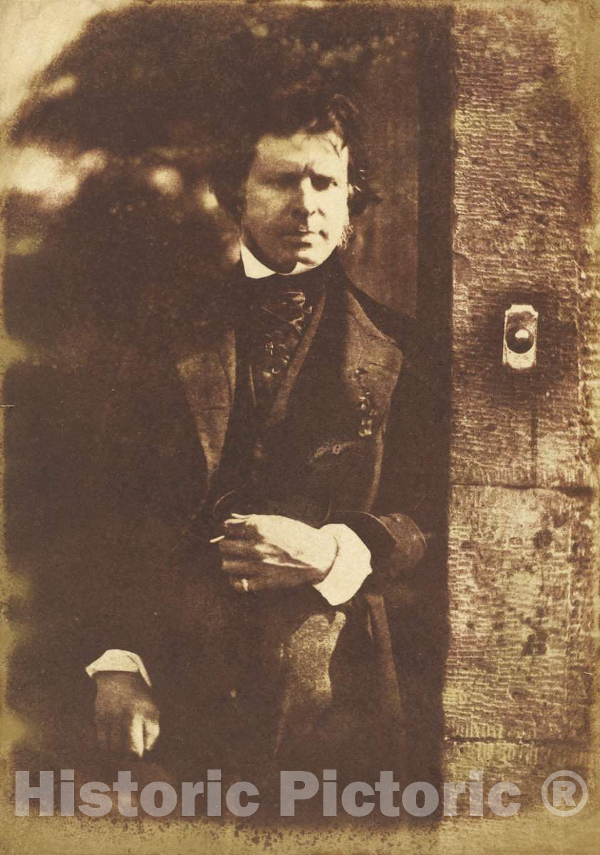 Art Print : Octavius Hill and Adamson, David Octavius Hill at The gate of Rock House, Edinburgh, 1843-1847 - Vintage Wall Art