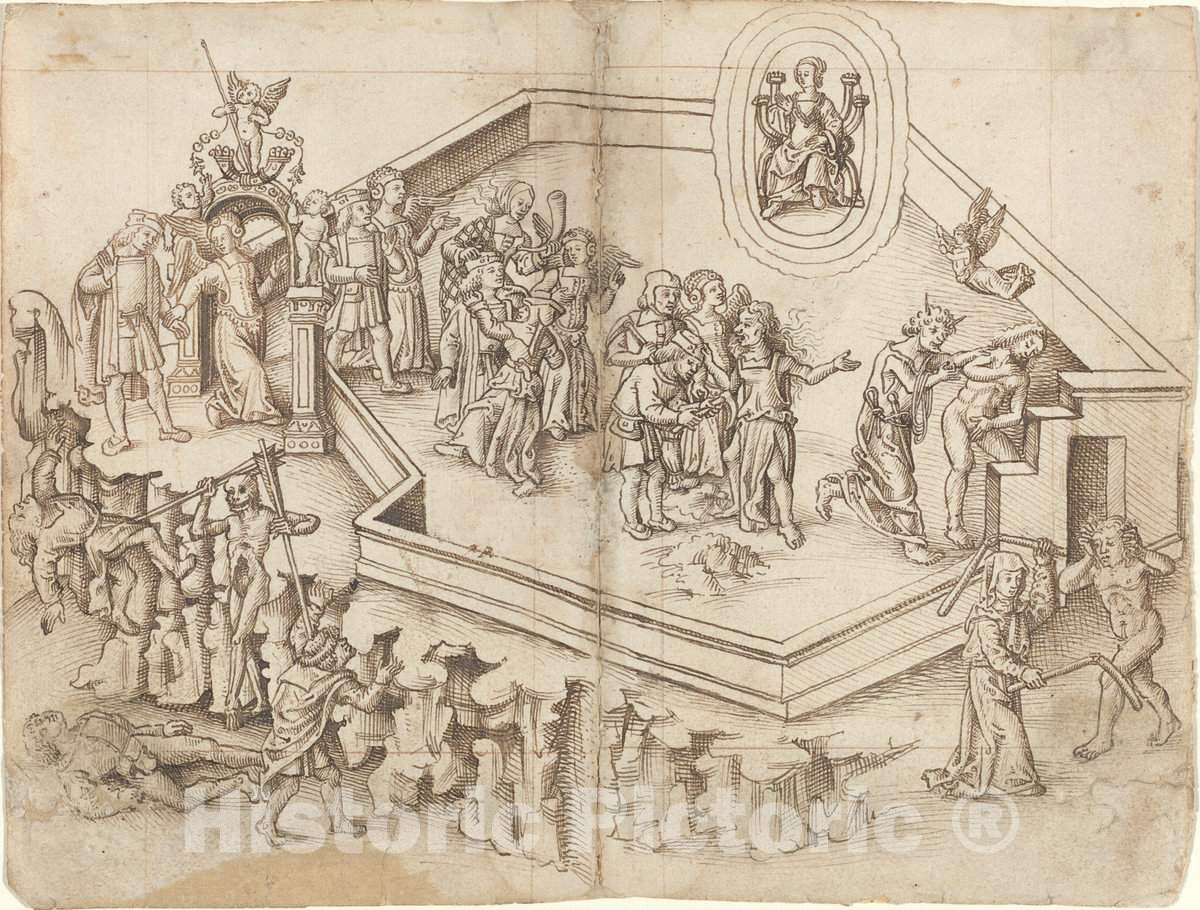 Art Print : Allegory of The Life of a Scholar in a Rich Household [FOL. 3 Verso / 4 Recto], c.1514 - Vintage Wall Art