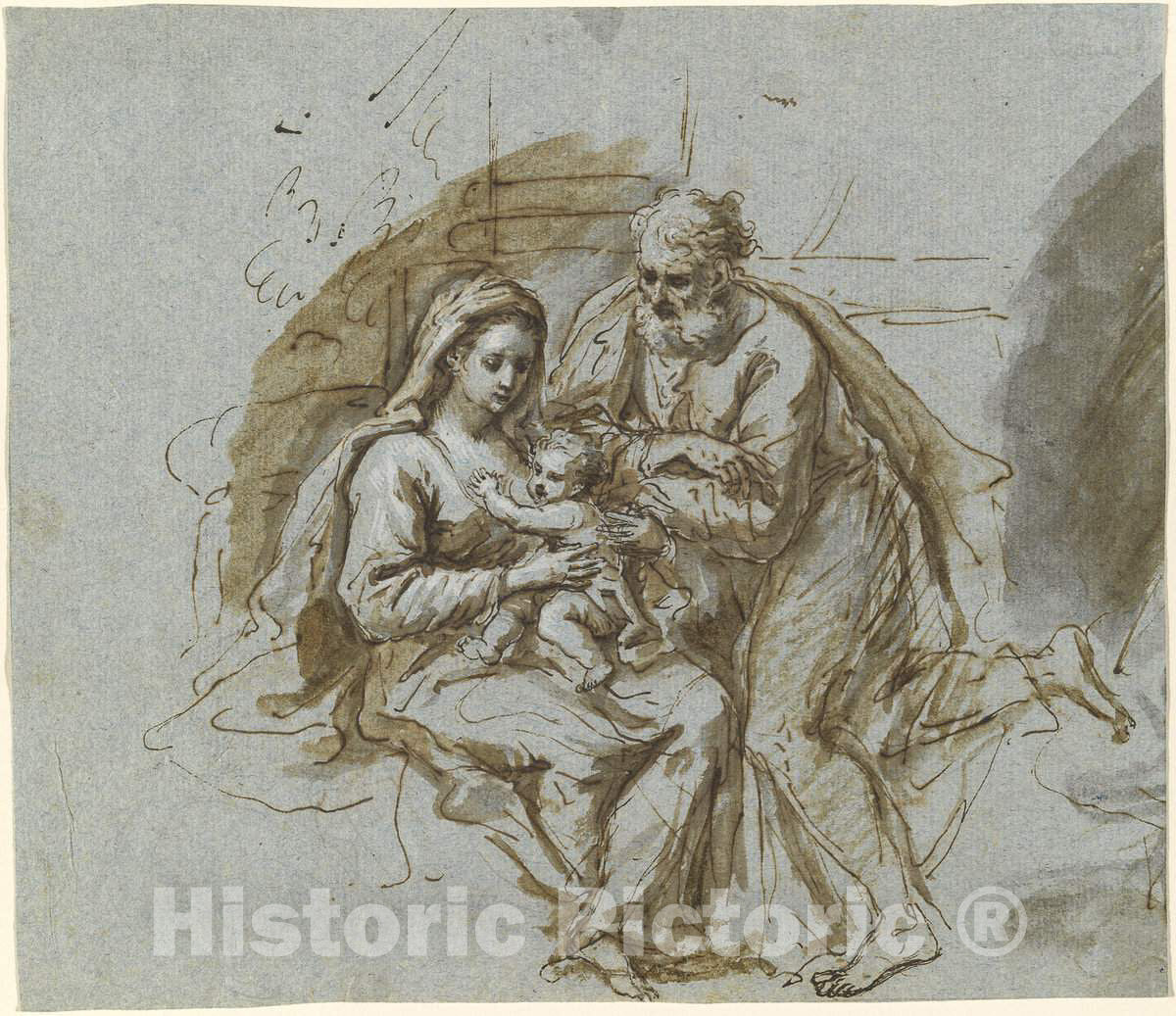 Art Print : BartholomÃ¤us Ignaz Weiss, The Holy Family, 1770s - Vintage Wall Art