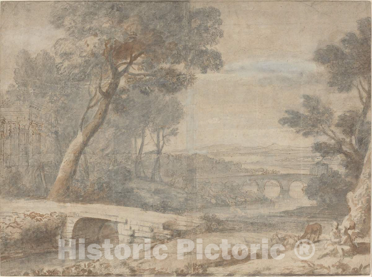 Art Print : Lorrain, The Rest on The Flight into Egypt, Late 17th Century - Vintage Wall Art