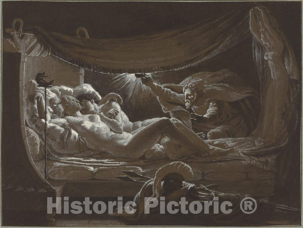 Art Print : FranÃ§ois-Edouard Picot, Vulcan Discovering Venus and Mars - Vintage Wall Art