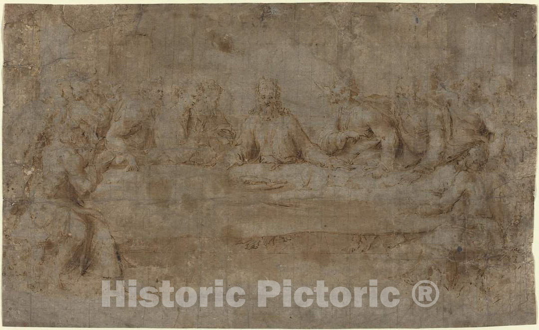 Art Print : The Last Supper, mid 16th Century - Vintage Wall Art