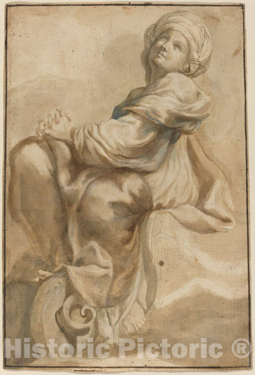 Art Print : Bartolomeo Guidobono, Seated Sibyl, c. 1690 - Vintage Wall Art