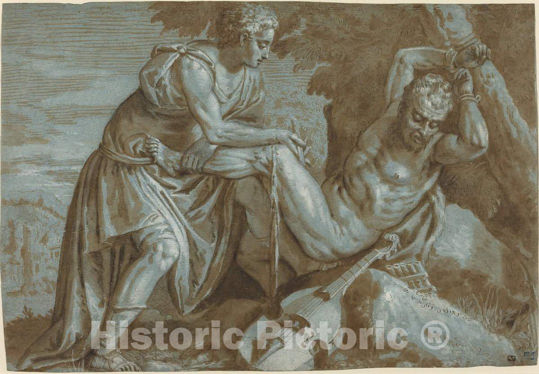 Art Print : Veronese, Apollo and Marsyas - Vintage Wall Art