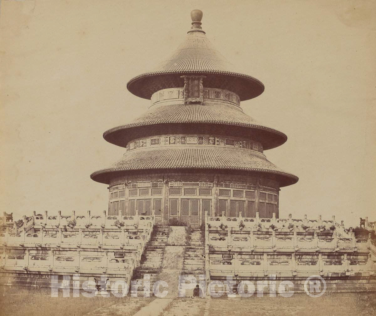 Art Print : Felice Beato, Sacred Temple of Heaven Where The Emperor Sacrifices Once a Year, in The Chinese City of Pekin, October 1860, 1860 - Vintage Wall Art