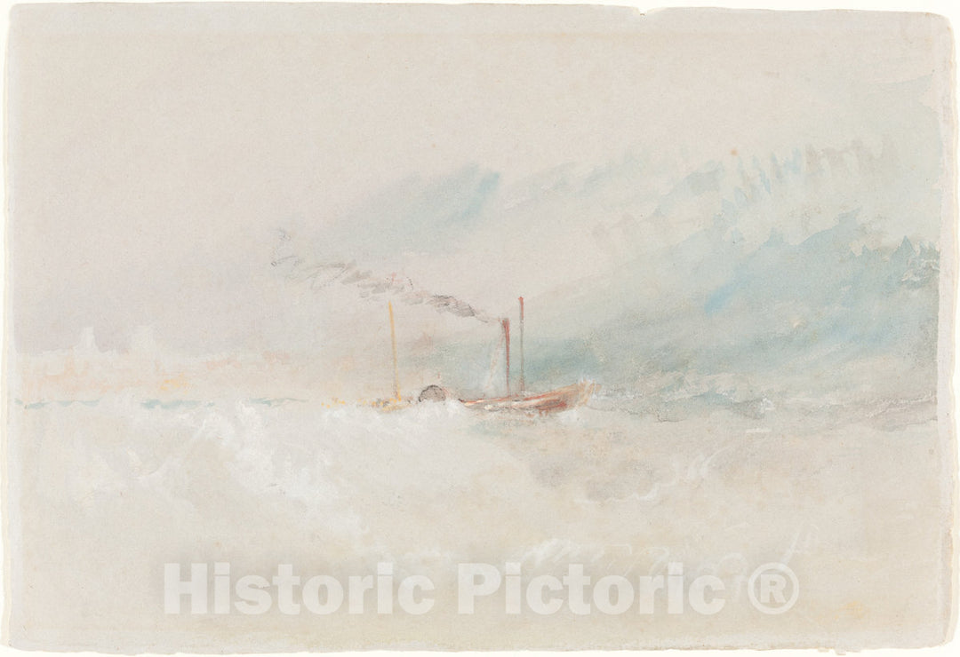 Art Print : Joseph Mallord William Turner, A Packet Boat Off Dover, c. 1836 - Vintage Wall Art