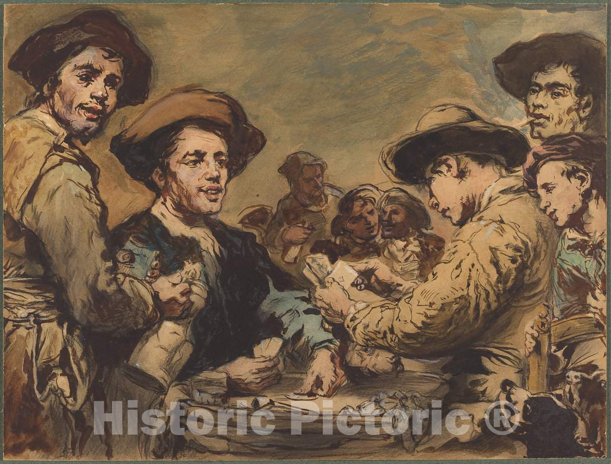 Art Print : Augustin ThÃ©odule Ribot, Card Players - Vintage Wall Art