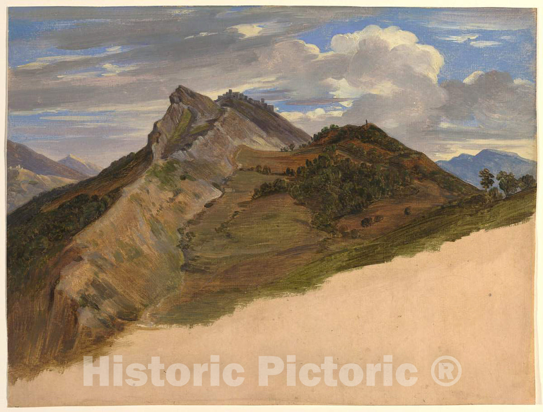 Art Print : Johann Joachim Faber, Civitella Seen from The North, c.1823 - Vintage Wall Art