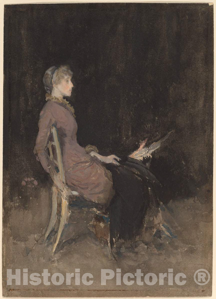 Art Print : James McNeill Whistler, Study in Black and Gold (Madge O'Donoghue), c.1884 - Vintage Wall Art