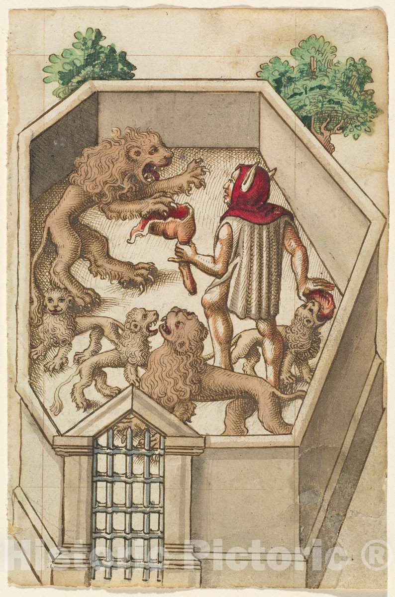 Art Print : Feed Not Things That Have Sharp Claws [FOL. 38 Recto], c.1513 - Vintage Wall Art