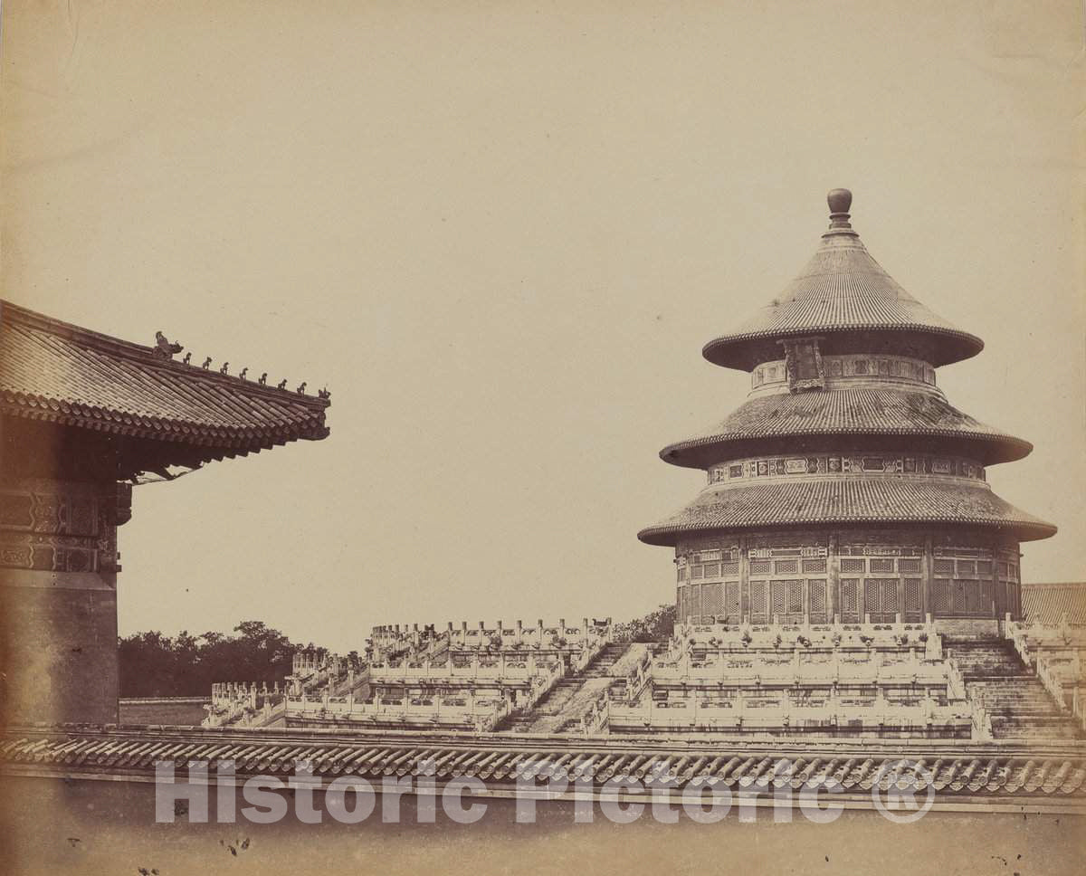 Art Print : Felice Beato, Temple of Heaven from The Place Where The Priests are Burnt, in The Chinese City of Pekin, October 1860, 1860 - Vintage Wall Art