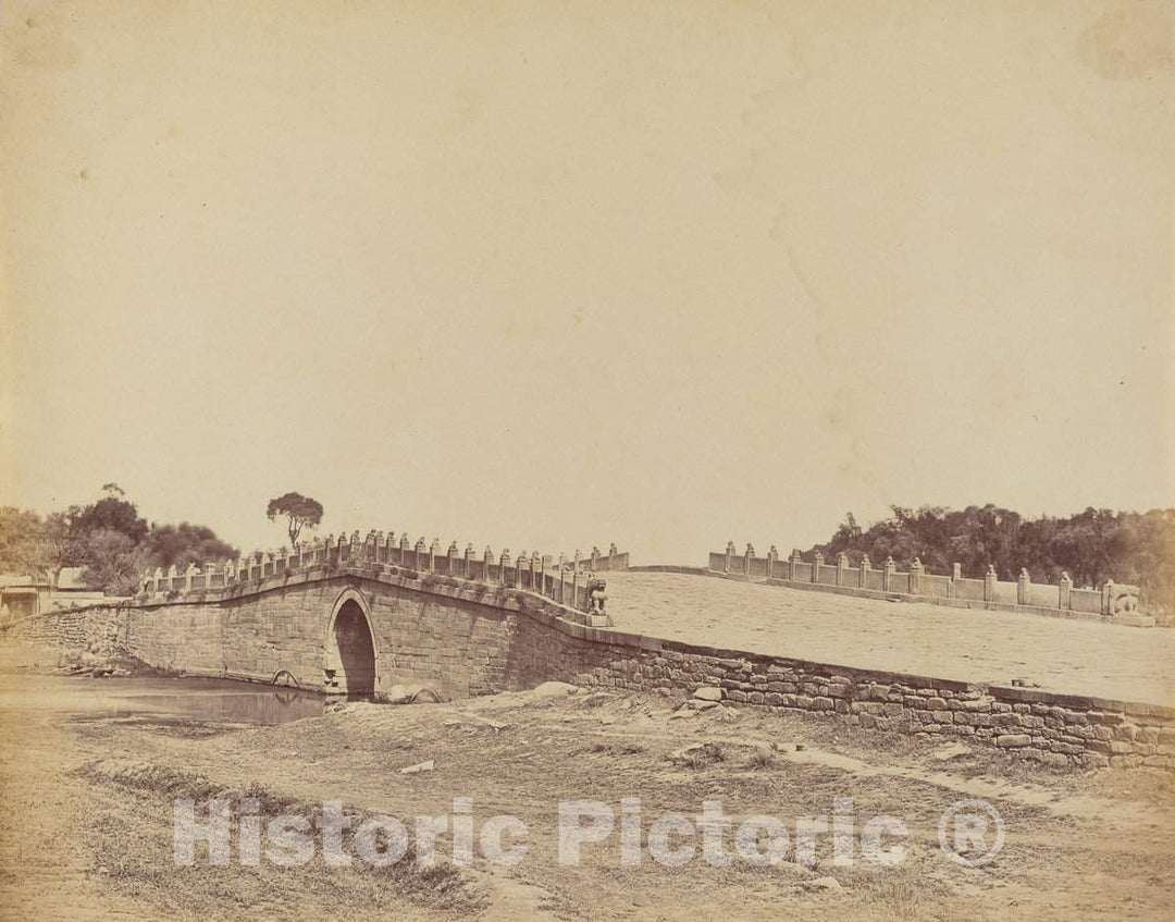 Art Print : Felice Beato, Bridge of Palichian Near Pekin, The Scene of The Fight with Imperial Chinese Troops, September 21, 1860, 1860 - Vintage Wall Art