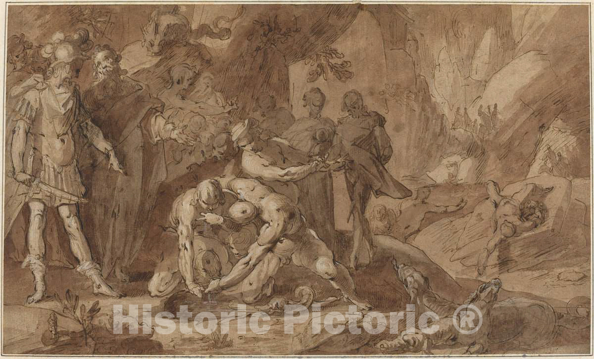 Art Print : Gerrit Pietersz Sweelinck, Odysseus and Teiresias - Vintage Wall Art