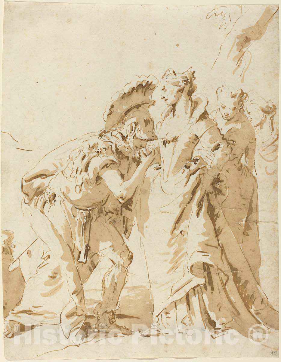 Art Print : Giovanni Battista Tiepolo, The Meeting of Antony and Cleopatra, mid 1740s - Vintage Wall Art