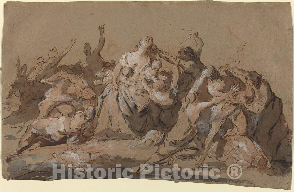 Art Print : Giovanni Antonio Pellegrini, The Massacre of The Innocents - Vintage Wall Art