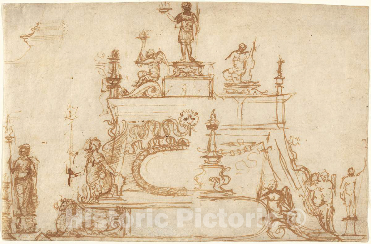 Art Print : Briosco, Called Riccio, Studies for Small Bronzes with Classical Motifs, c.1493 - Vintage Wall Art