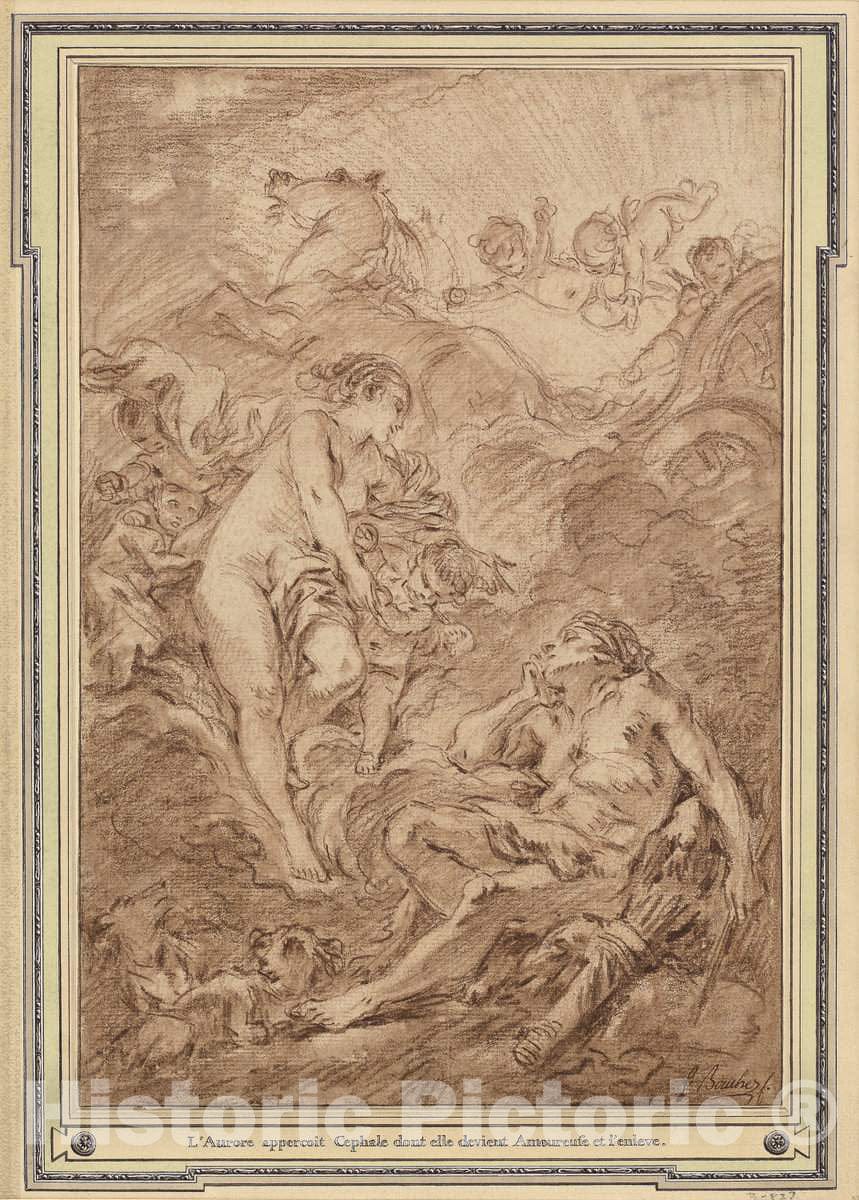 Art Print : FranÃ§ois Boucher, Aurora and Cephalus, c. 1766 - Vintage Wall Art