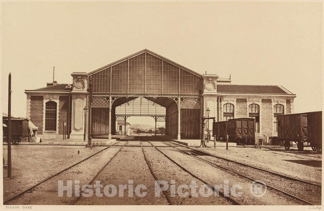 Art Print : Ã‰douard-Denis Baldus, Toulon, Gare (Toulon, Train Station), 1861 or Later - Vintage Wall Art