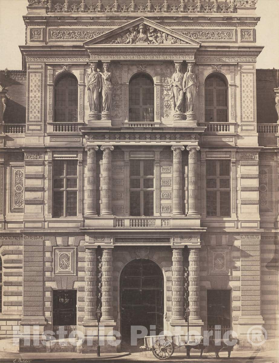 Art Print : Ã‰douard-Denis Baldus, BibliothÃ¨que Imperiale du Louvre, 1856-1857 - Vintage Wall Art