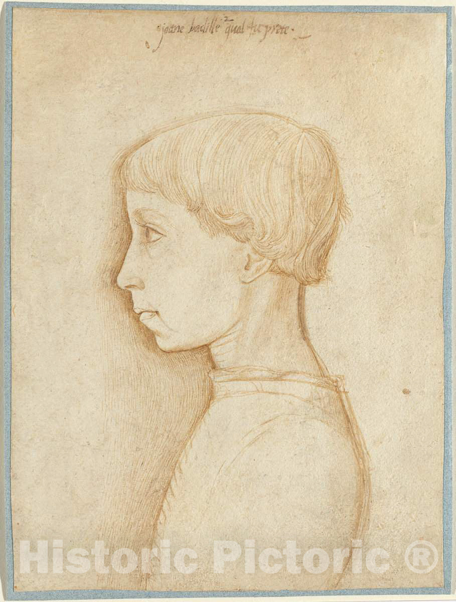 Art Print : Giovanni Badile, Portrait of a Boy in Profile, 1440s - Vintage Wall Art