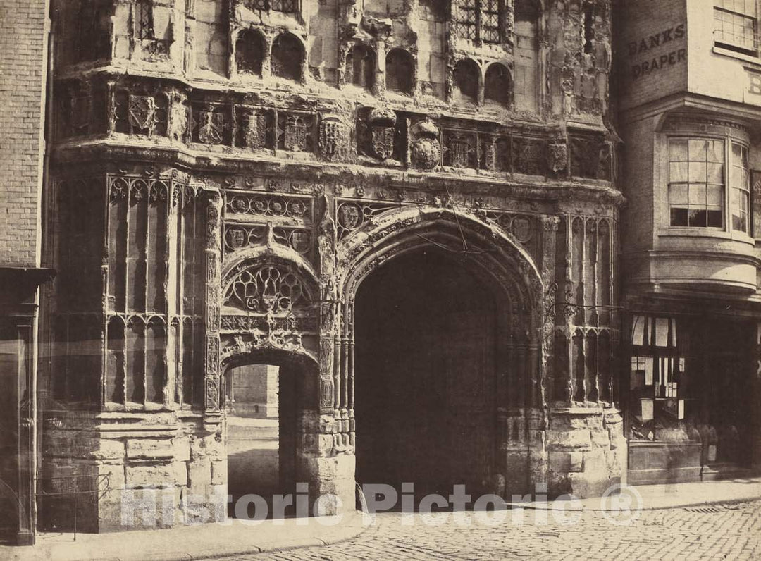 Art Print : Benjamin Brecknell Turner, Christchurch Gateway, Canterbury, 1854 - Vintage Wall Art