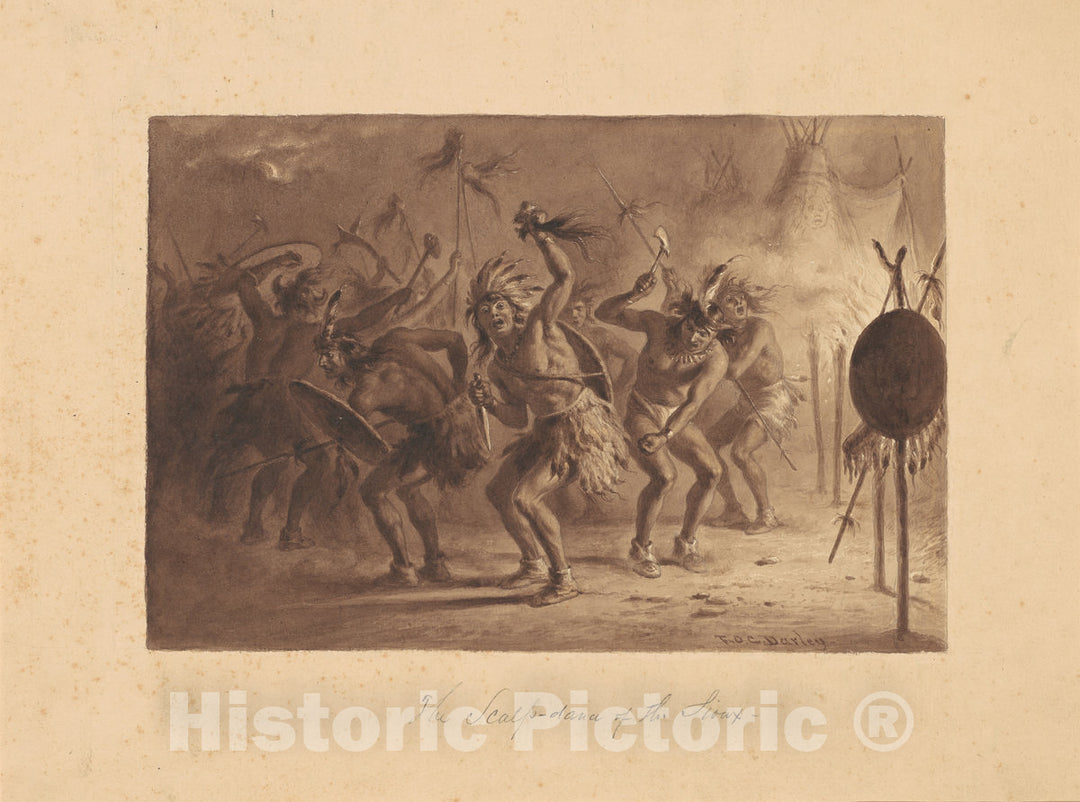 Art Print : Felix Octavius Carr Darley, The Scalp-Dance of The Sioux, c. 1842 - Vintage Wall Art