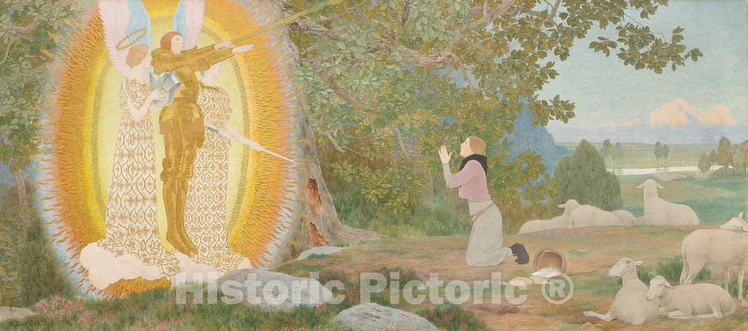 Art Print : Louis Maurice Boutet de Monvel, The Vision and Inspiration (Joan of Arc Series: I), c. 1907-1909 - Vintage Wall Art