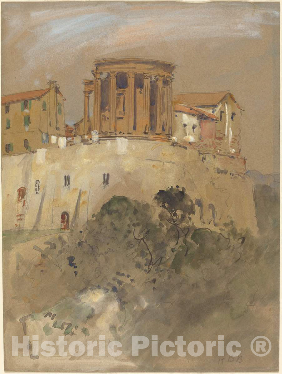 Art Print : Hercules Brabazon Brabazon, Temple of Vesta at Tivoli - Vintage Wall Art