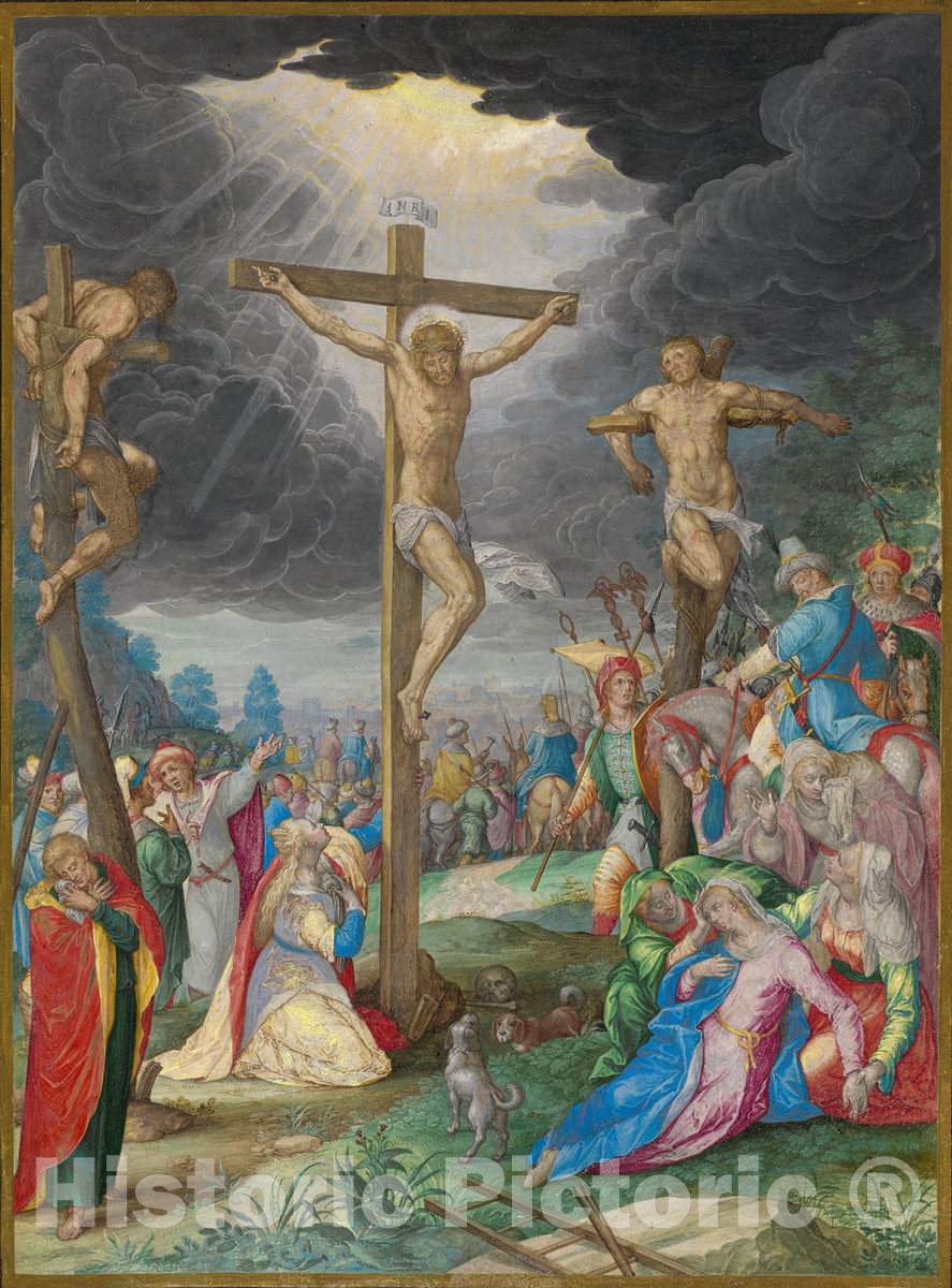 Art Print : Brentel After Sadeler, The Crucifixion, 1627 - Vintage Wall Art