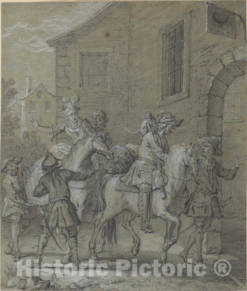 Art Print : Baptiste Oudry, L'Arrivee de l'Operateur Dans l'hotellerie, 1727 - Vintage Wall Art