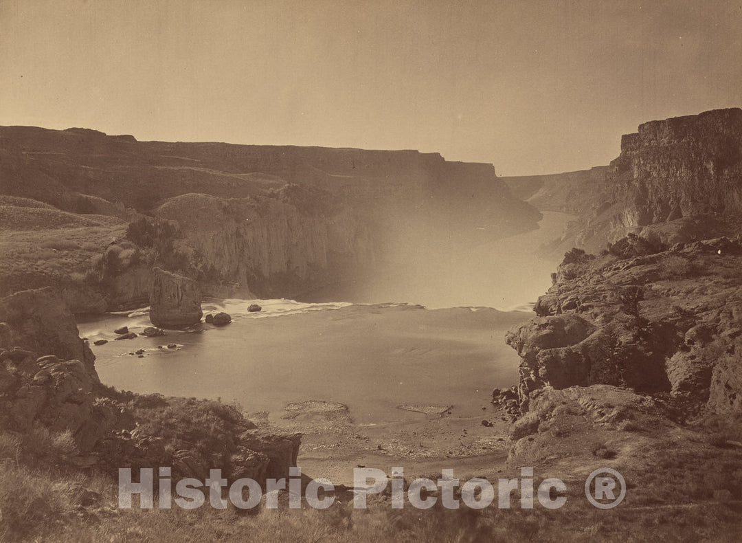 Art Print : Timothy H. O'sullivan, Shoshone Falls, Snake River, Idaho, 1874 - Vintage Wall Art