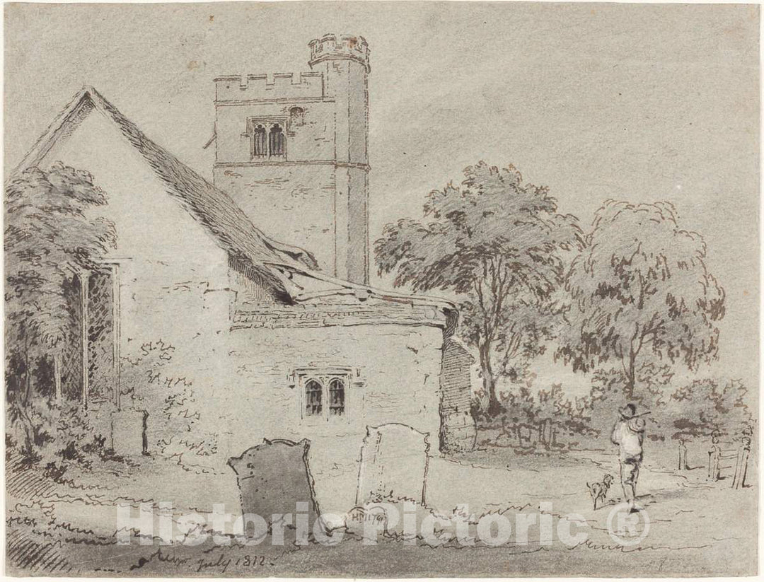 Art Print : Henry Monro, Aldenham Church, Hertfordshire, 1812 - Vintage Wall Art