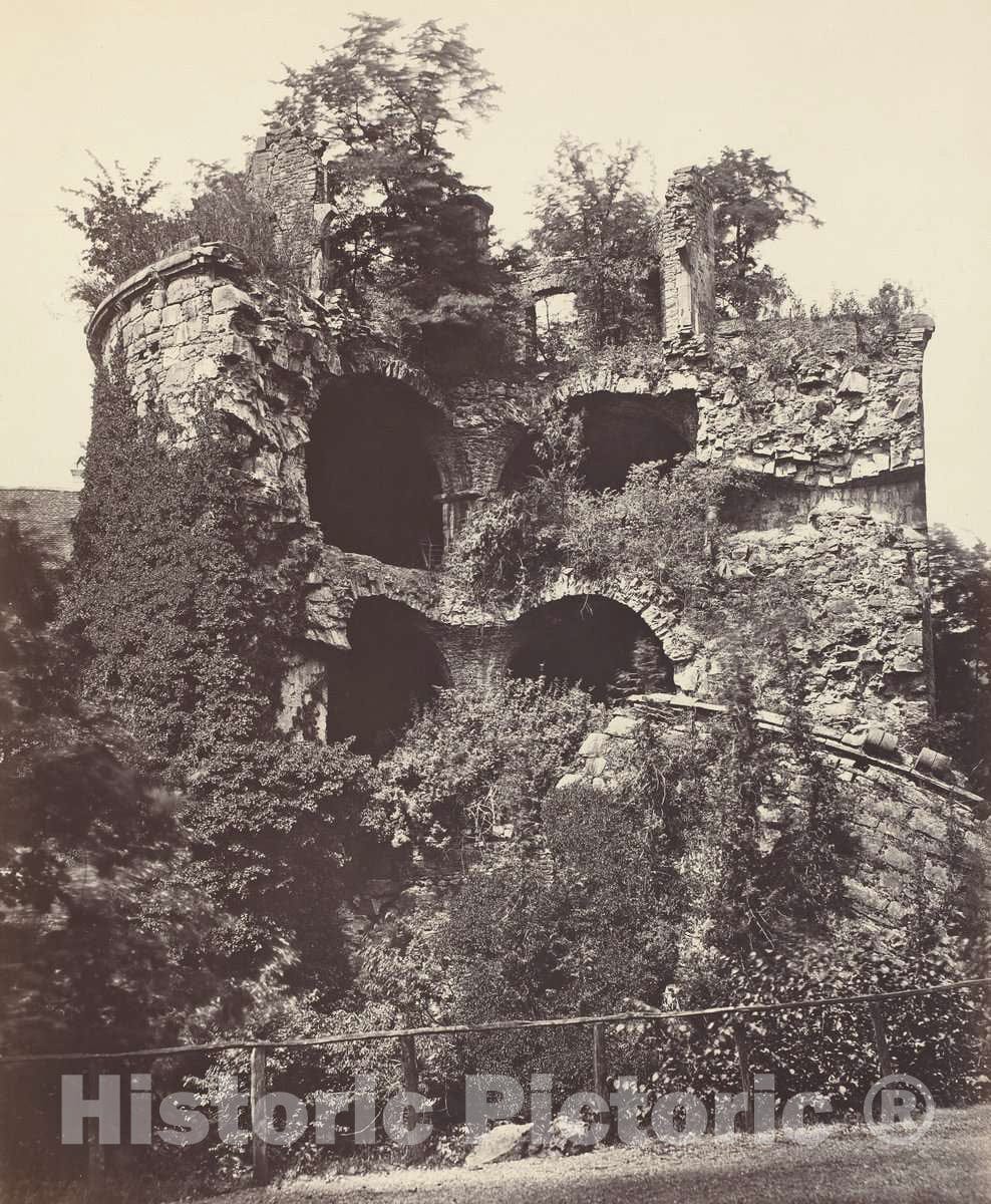 Art Print : Adolphe Braun, The Exploded Tower, Heidelberg Castle, c. 1865 - Vintage Wall Art