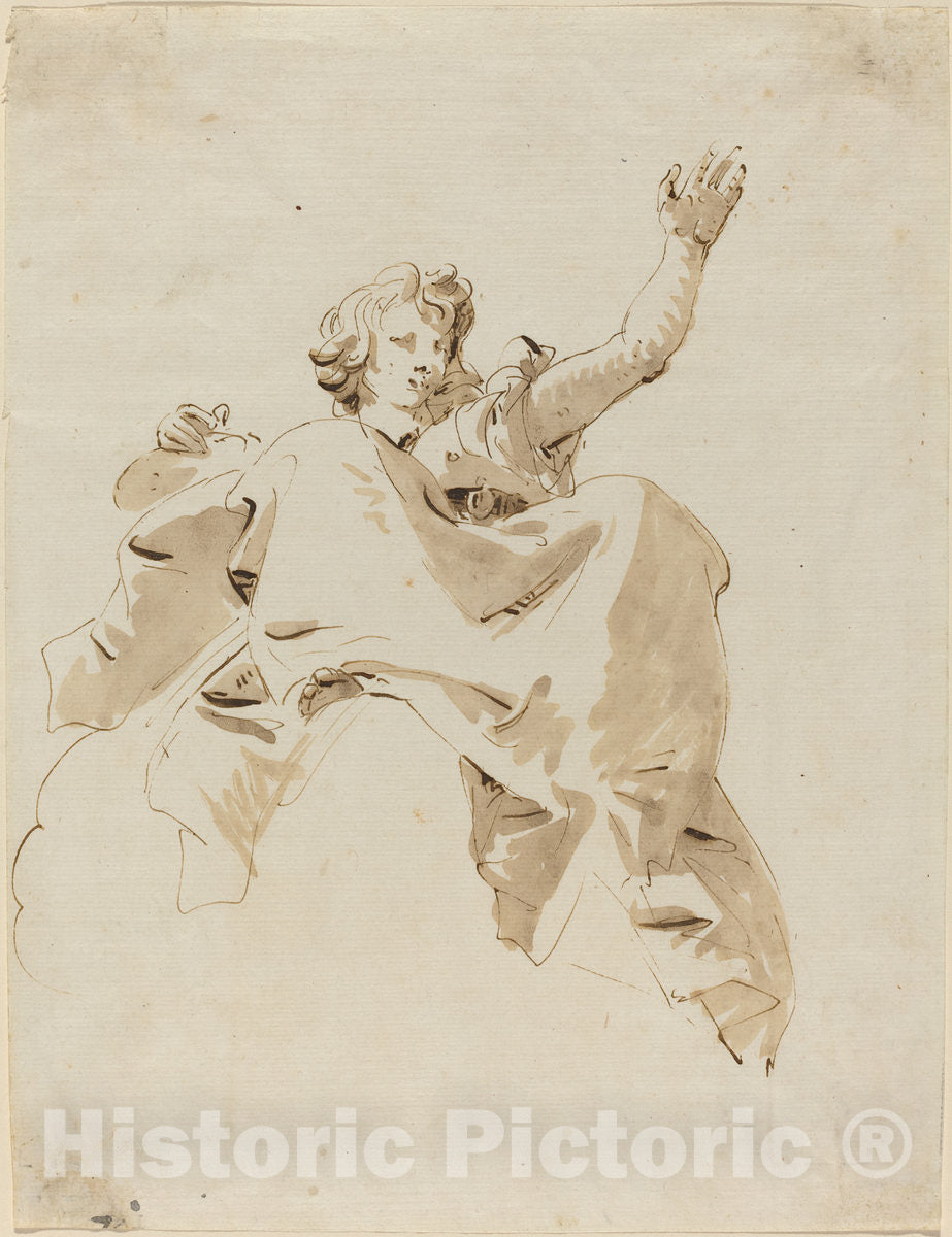 Art Print : Giovanni Battista Tiepolo, A Woman Seated on a Cloud, Seen from Below, 1750s - Vintage Wall Art