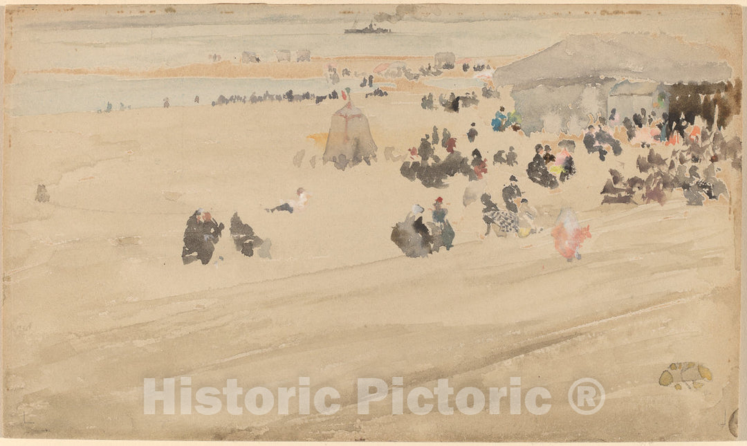 Art Print : James McNeill Whistler, Beach Scene, 1885 - Vintage Wall Art