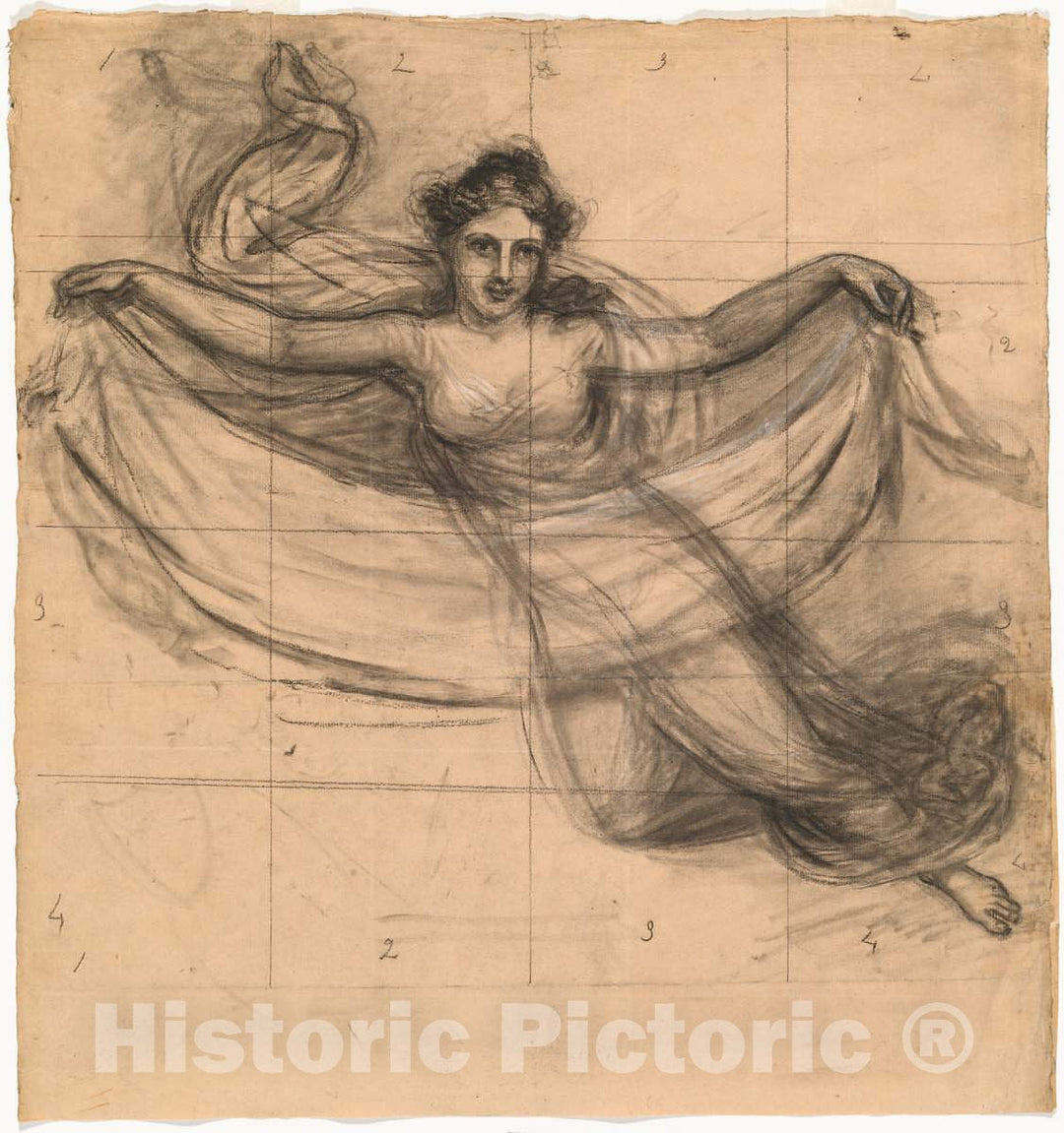 Art Print : Vanderlyn, A Muse, c.1817 - Vintage Wall Art