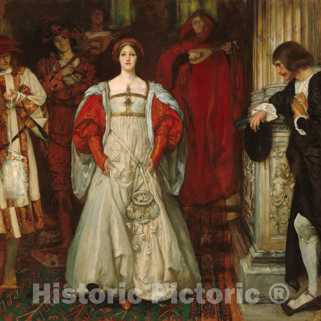 Art Print : Edwin Austin Abbey, Who is Sylvia? What is She, That All The Swains Commend Her?, 1896-1899; reworked 1900 - Vintage Wall Art