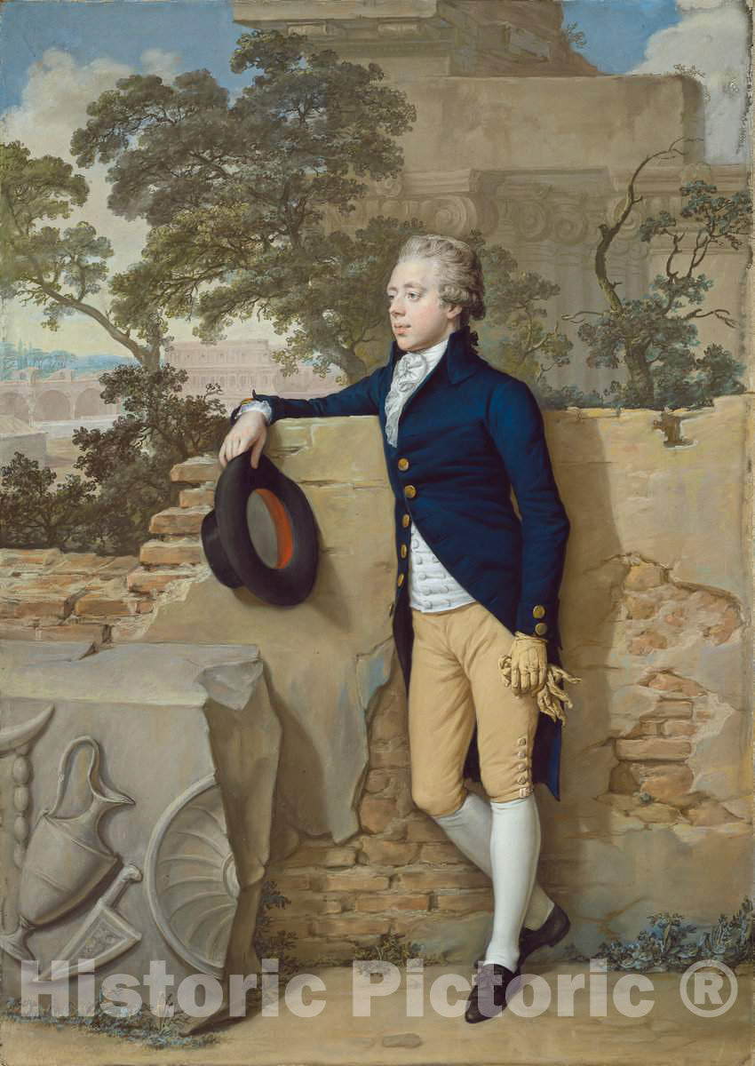 Art Print : Hugh Douglas Hamilton, Frederick North, Later Fifth Earl of Guilford, in Rome, Late 1780s - Vintage Wall Art