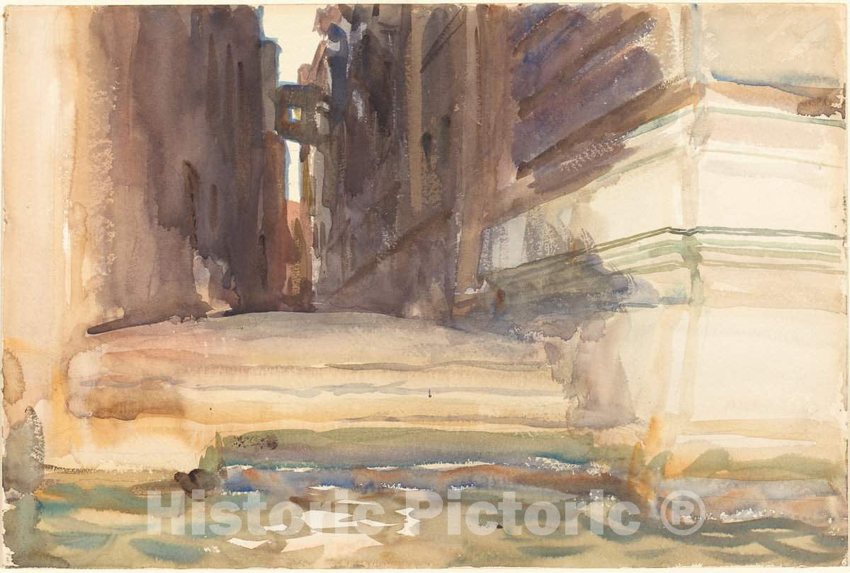 Art Print : John Singer Sargent, The Calle Della Rosa with The Monte di PietÃ , Venice, c. 1904 - Vintage Wall Art