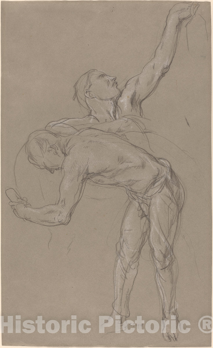 Art Print : Charles Hazelwood Shannon, Two Male Figures: Study for The Good Samaritan, 1918 - Vintage Wall Art