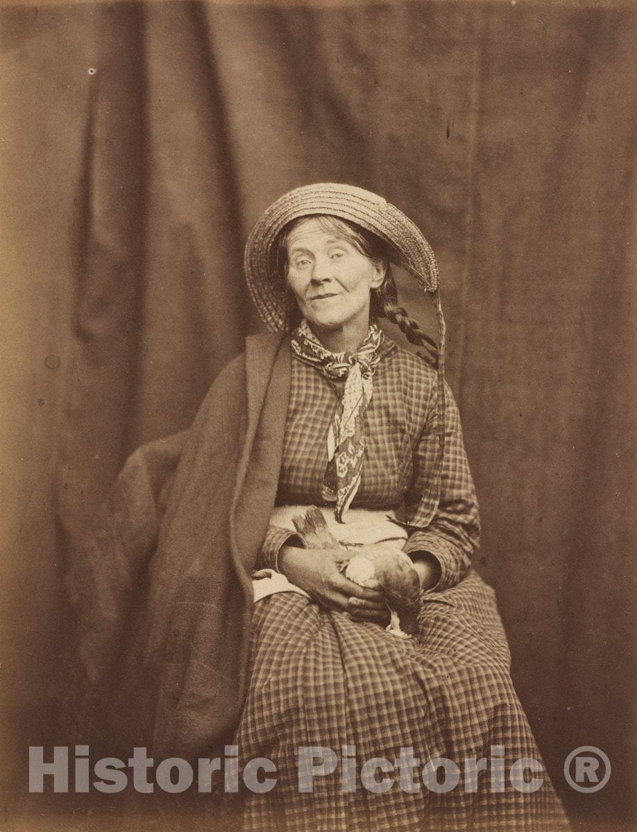 Art Print : Dr. Hugh Welch Diamond, Woman Holding a Dead Bird, Surrey County Asylum, c. 1855 - Vintage Wall Art