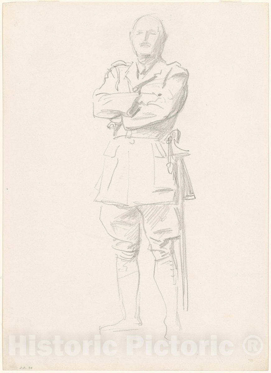 Art Print : John Singer Sargent, Study of General Louis Botha for General Officers of World War I, 1920-1922 - Vintage Wall Art