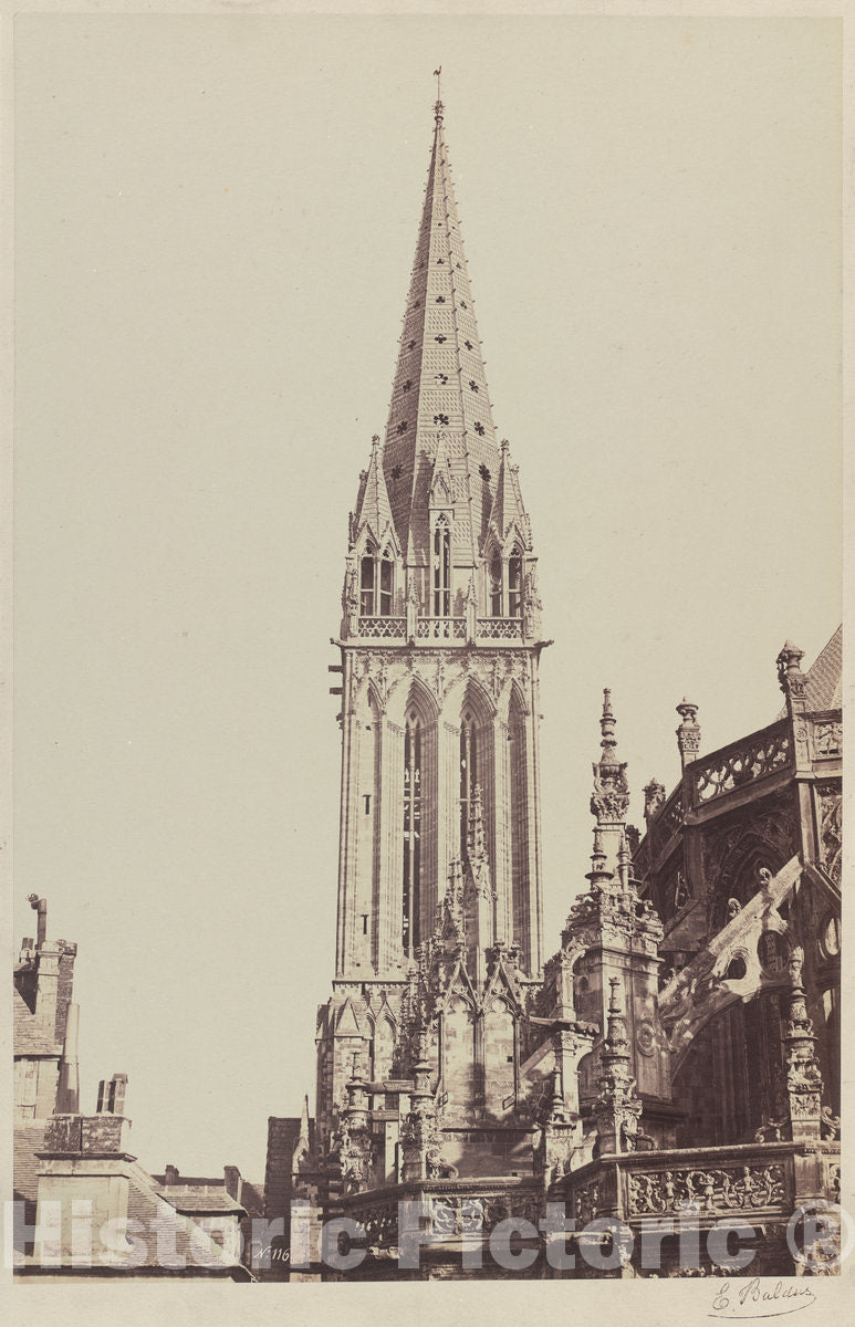 Art Print : Ã‰douard-Denis Baldus, Church of Saint-Pierre, Caen, 1855 - Vintage Wall Art