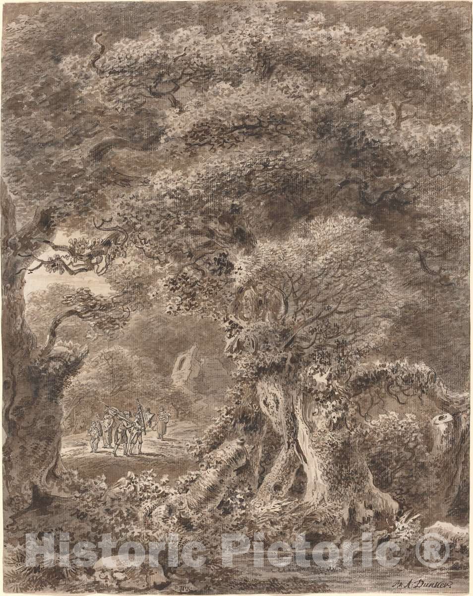 Art Print : Balthasar Anton Dunker, Musicians Traveling Through a Forest, c. 1780 - Vintage Wall Art