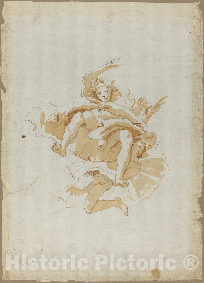 Art Print : Giovanni Battista Tiepolo, Drawing for a Ceiling Fresco - Vintage Wall Art