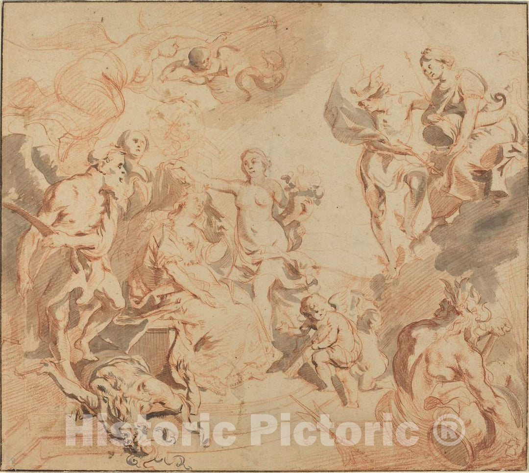 Art Print : Theodoor Van Thulden, Antwerp Blessed with Abundance, c. 1648 - Vintage Wall Art