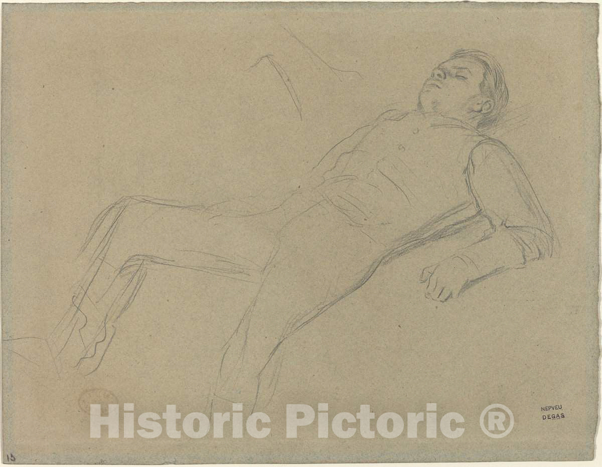 Art Print : Edgar Degas, Fallen Jockey (Study for Scene from The Steeplechase: The Fallen Jockey), c. 1866 - Vintage Wall Art