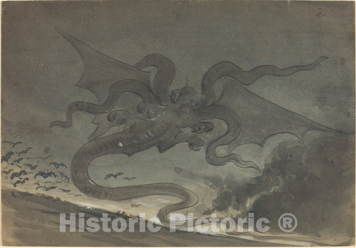 Art Print : Robert Caney, Flying Monster - Vintage Wall Art